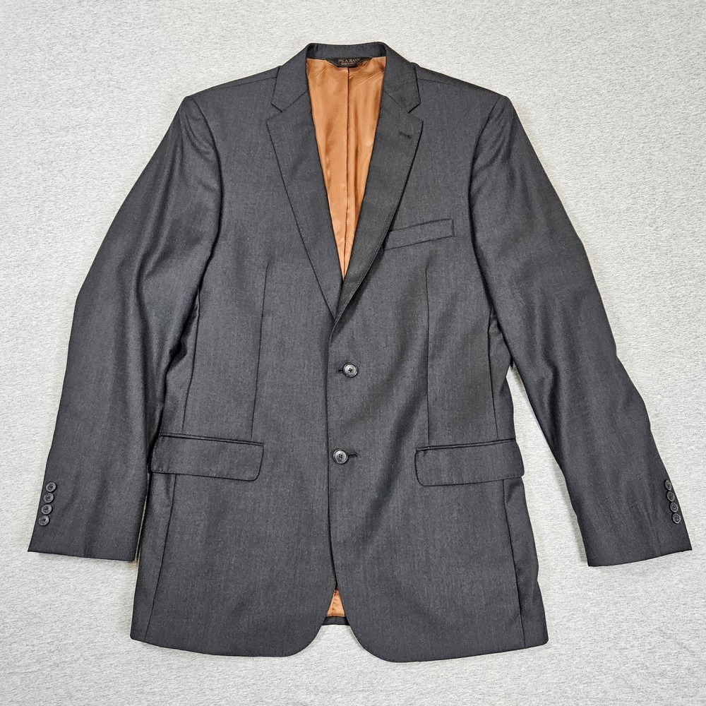 Jos A Bank Metropolitan Slim Fit Wool Blazer Charcoal Grey 42 XL Suit Jacket